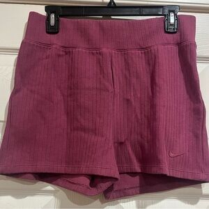 Nike Maroon ribbed shorts